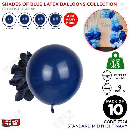 Midnight Navy Blue Latex Solid Balloons Available In 9, 12, 18 & 36 Inch Sizes