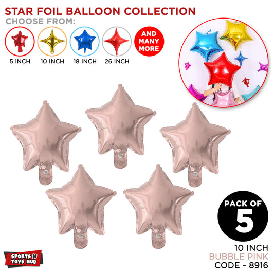 10 Inch - Star Foil Balloon Collection - Pack Of 5