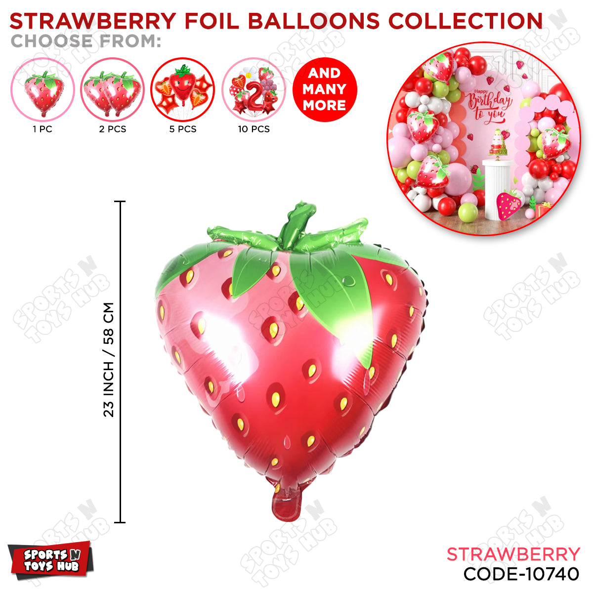Strawberry Foil Balloon