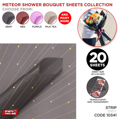 New Meteor Shower Linear Orbicular Pattern Translucent Floral Wrapping Sheets