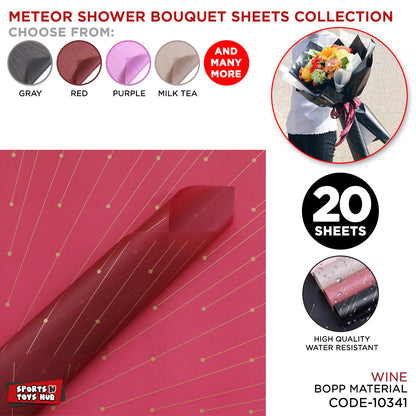New Meteor Shower Linear Orbicular Pattern Translucent Floral Wrapping Sheets
