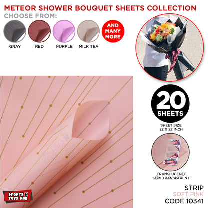 New Meteor Shower Linear Orbicular Pattern Translucent Floral Wrapping Sheets