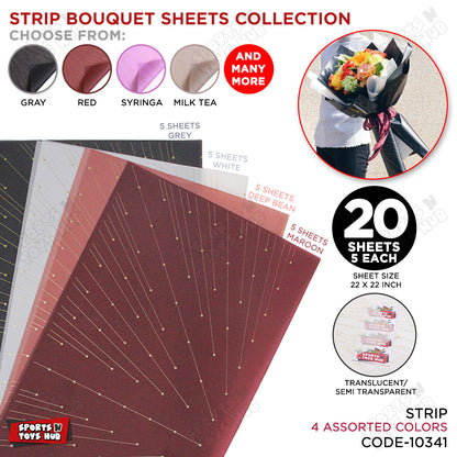 Meteor Shower Linear Orbicular Pattern Translucent Floral Wrapping Sheets