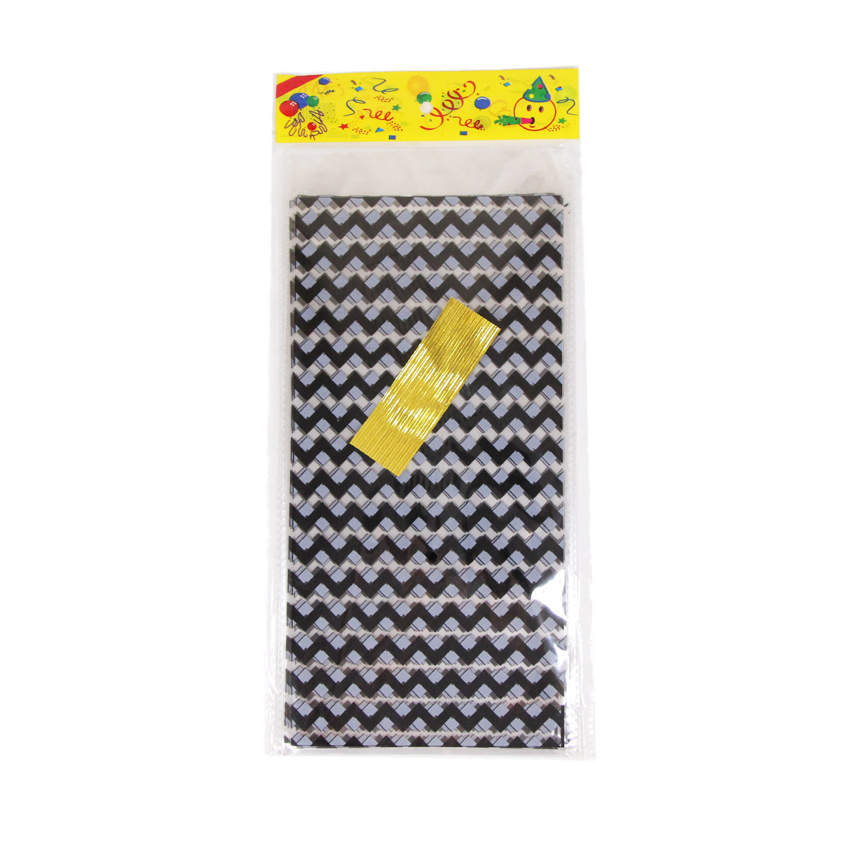 Cellophane Treat Stripe Waves Design Goodies Gift Bag With Twist Ties - Pack of 10