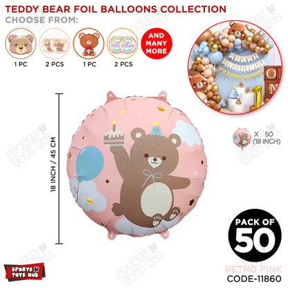 Printed Teddy Bear Round Foil Balloon