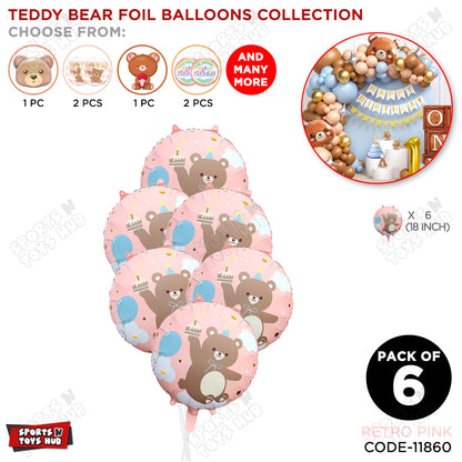 Printed Teddy Bear Round Foil Balloon