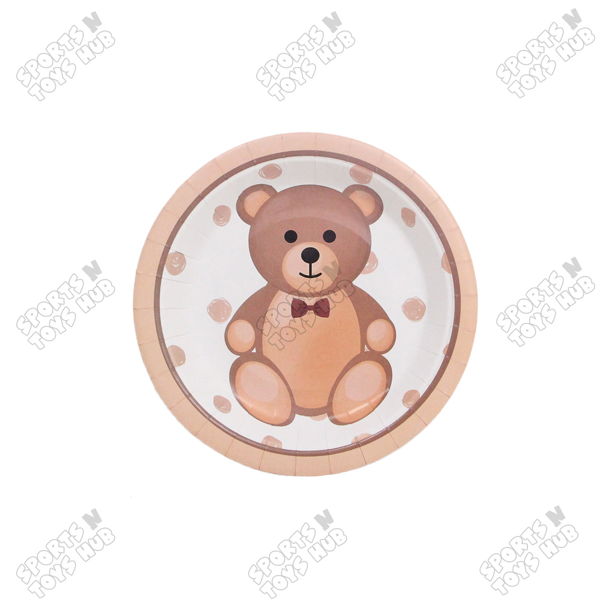 Teddy Bear Printed Cartoon Character Disposable Paper Plates for Birthday Parties - Pack of 10