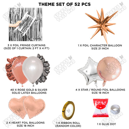 Brust Star Rose Gold Color Foil Balloon Party Decoration Set Theme