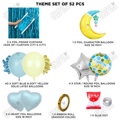 Crescent Moon with Star Foil Balloon Party Decoration Set