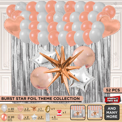 Brust Star Rose Gold Color Foil Balloon Party Decoration Set Theme