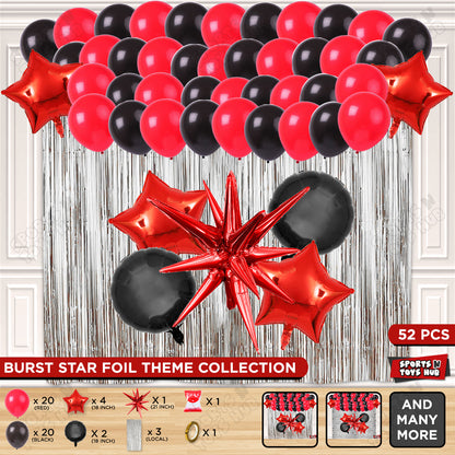 Brust Star Red Color Foil Balloon Party Decoration Set Theme