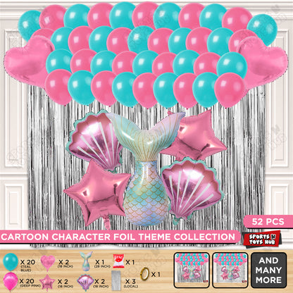 Mermaid Tail Foil Balloon Theme Decoration Set