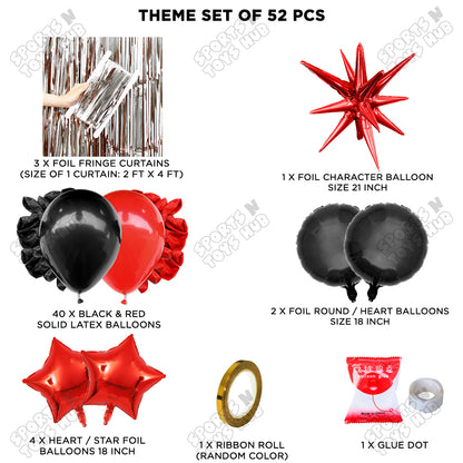 Brust Star Red Color Foil Balloon Party Decoration Set Theme
