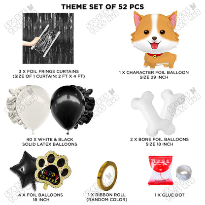 Cartoon Dog Puppy Theme Foil Balloon Set – Adorable Birthday Party Decorations for Kids, Baby Celebration & Events