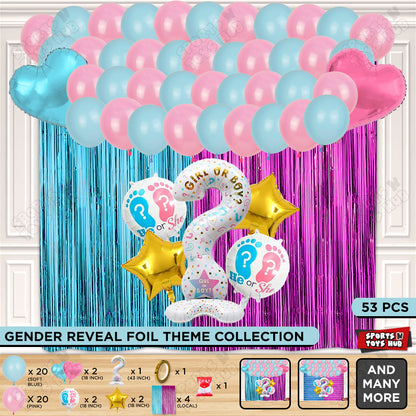 Gender Reveal Foil Balloon Set Theme Collection
