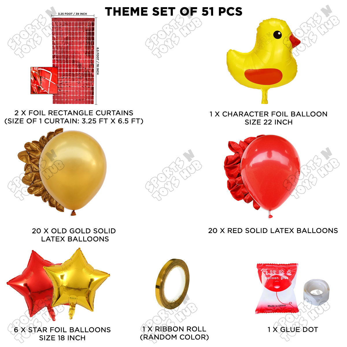 Chick Cartoon Foil Balloon Set Theme