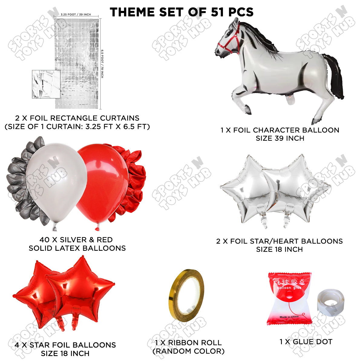 Cartoon White Horse Theme Foil Balloon Set – Kids Birthday Party Decoration Kit, Cute Horse Foil Balloons for Baby Shower, Animal Theme Party, Farm Celebration, Photo Booth Backdrop & Event Decorations