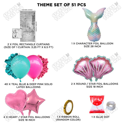 Mermaid Tail Foil Balloon Theme Decoration Set