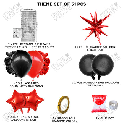 Brust Star Red Color Foil Balloon Party Decoration Set Theme