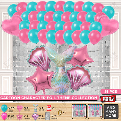 Mermaid Tail Foil Balloon Theme Decoration Set