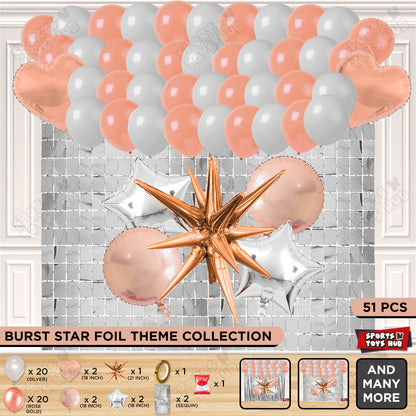 Brust Star Rose Gold Color Foil Balloon Party Decoration Set Theme