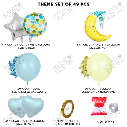 Crescent Moon with Star Foil Balloon Party Decoration Set