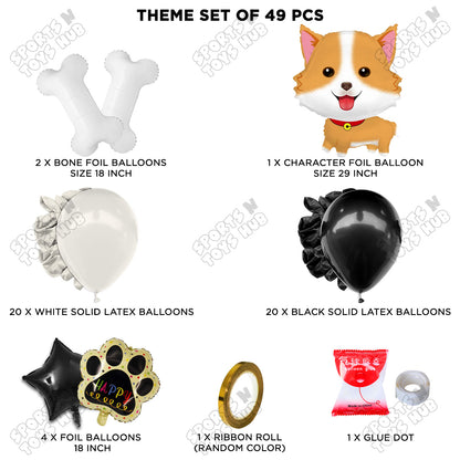 Cartoon Dog Puppy Theme Foil Balloon Set – Adorable Birthday Party Decorations for Kids, Baby Celebration & Events