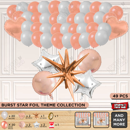 Brust Star Rose Gold Color Foil Balloon Party Decoration Set Theme