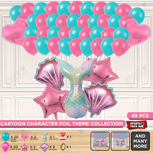 Mermaid Tail Foil Balloon Theme Decoration Set