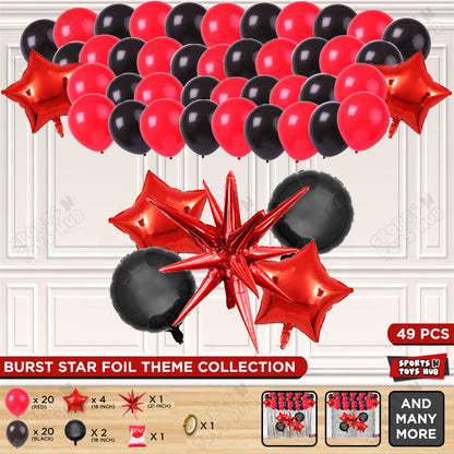 Brust Star Red Color Foil Balloon Party Decoration Set Theme