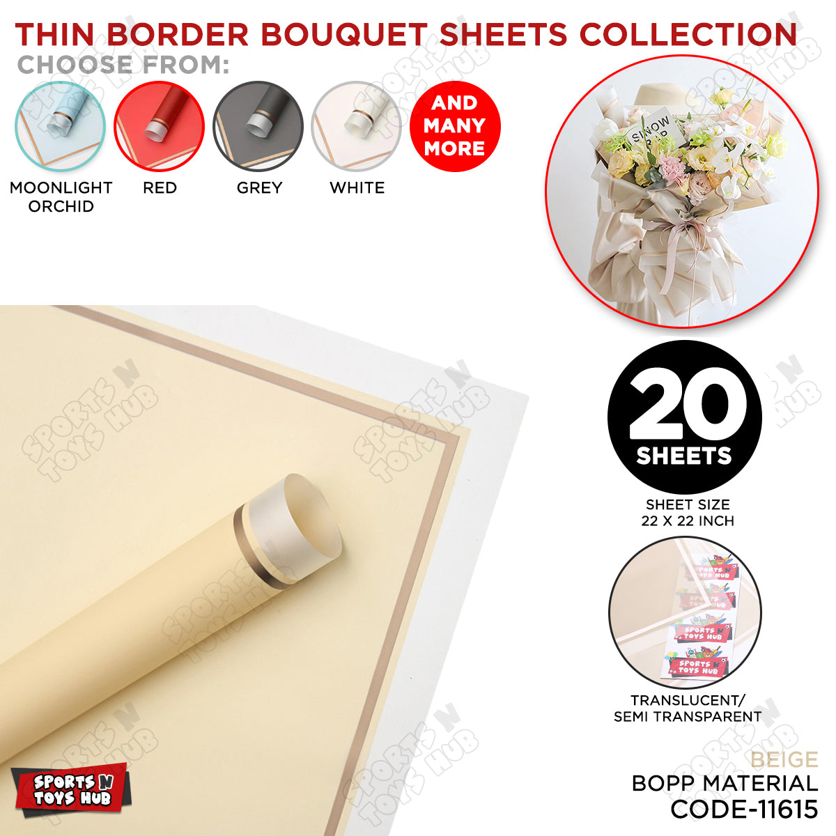 Triple Edge Thin Clear Border Translucent Flower Wrapping Bouquet Sheets