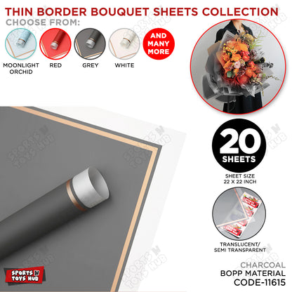 Triple Edge Thin Clear Border Translucent Flower Wrapping Bouquet Sheets