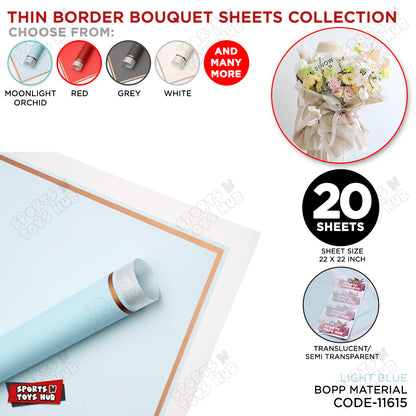 Triple Edge Thin Clear Border Translucent Flower Wrapping Bouquet Sheets