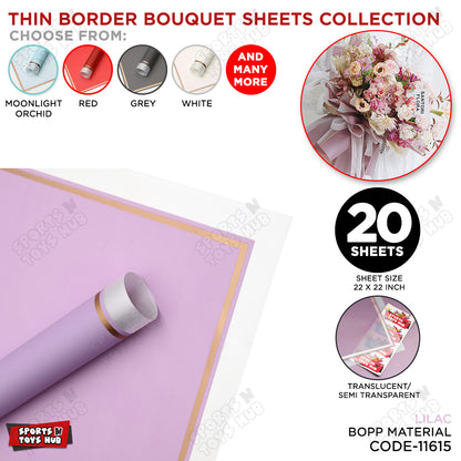 Triple Edge Thin Clear Border Translucent Flower Wrapping Bouquet Sheets