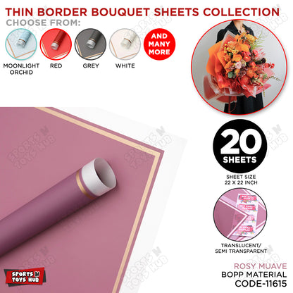 Triple Edge Thin Clear Border Translucent Flower Wrapping Bouquet Sheets