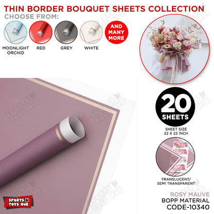 Triple Edge Thin Clear Border Translucent Flower Wrapping Bouquet Sheets