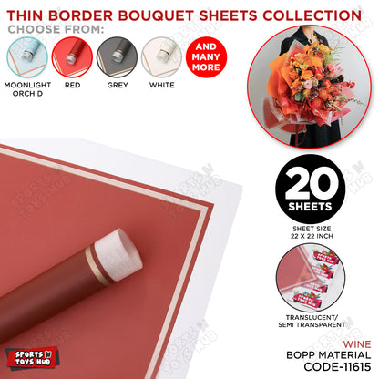 Triple Edge Thin Clear Border Translucent Flower Wrapping Bouquet Sheets