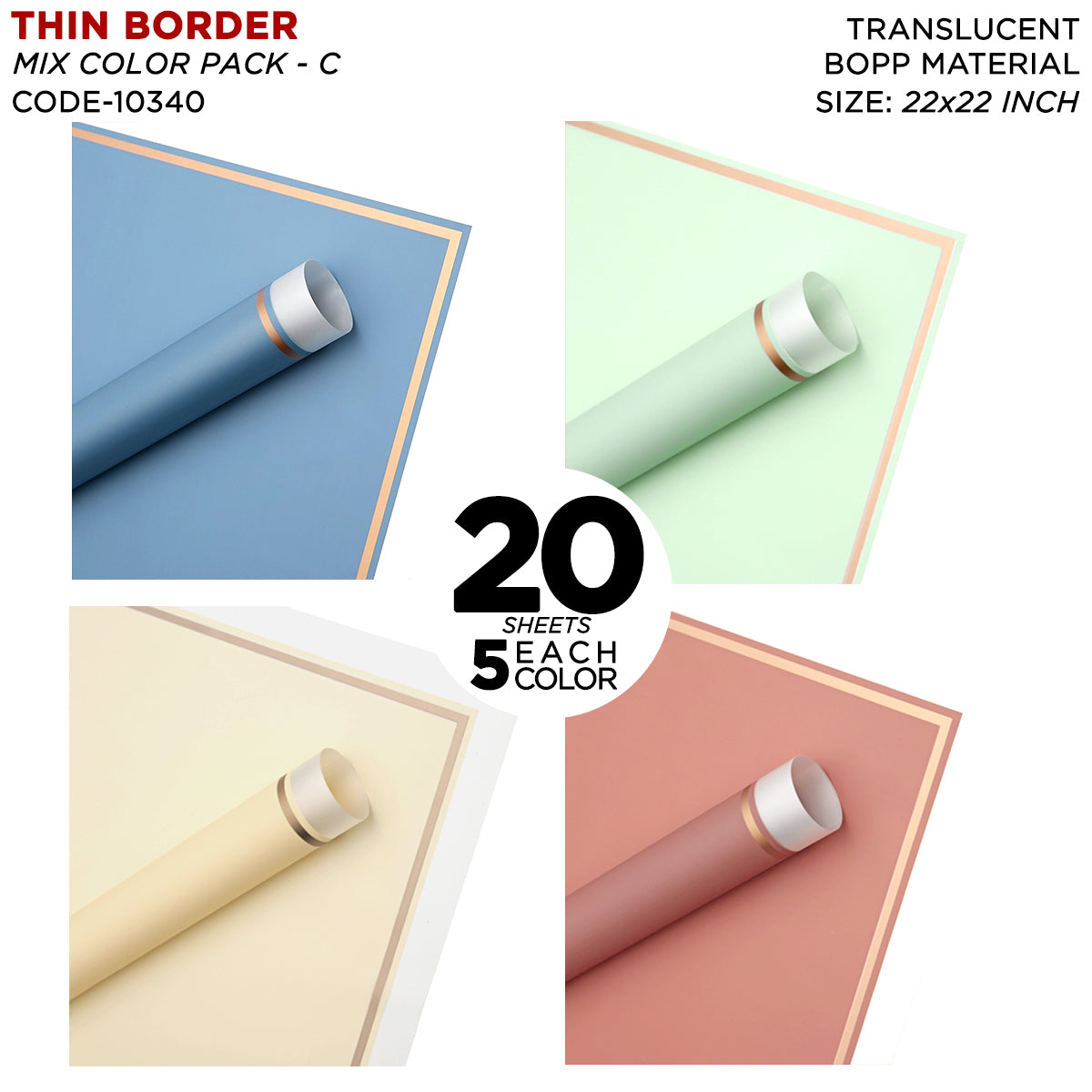 Triple Edge Thin Clear Border Translucent Flower Wrapping Bouquet Sheets