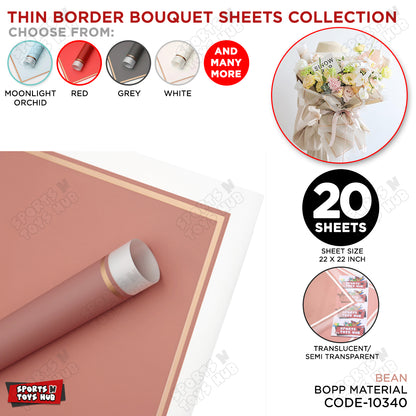 Triple Edge Thin Clear Border Translucent Flower Wrapping Bouquet Sheets