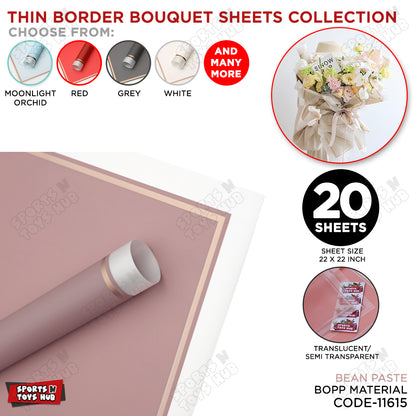 Triple Edge Thin Clear Border Translucent Flower Wrapping Bouquet Sheets