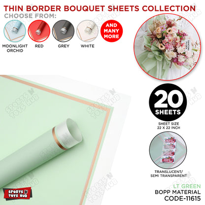 Triple Edge Thin Clear Border Translucent Flower Wrapping Bouquet Sheets