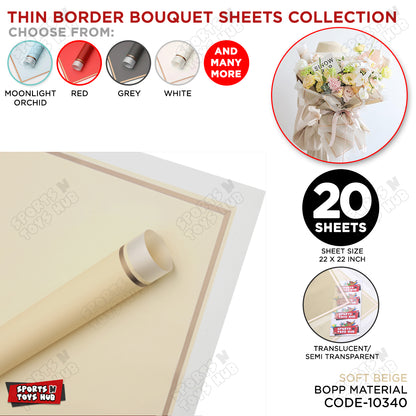 Triple Edge Thin Clear Border Translucent Flower Wrapping Bouquet Sheets