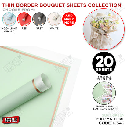 Triple Edge Thin Clear Border Translucent Flower Wrapping Bouquet Sheets