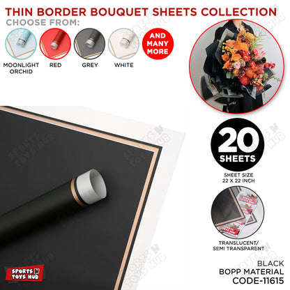 Triple Edge Thin Clear Border Translucent Flower Wrapping Bouquet Sheets