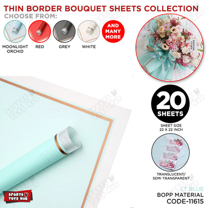 Triple Edge Thin Clear Border Translucent Flower Wrapping Bouquet Sheets