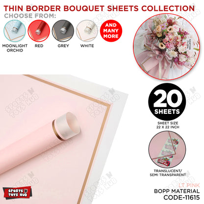 Triple Edge Thin Clear Border Translucent Flower Wrapping Bouquet Sheets
