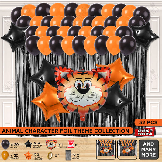 Tiger Character Jungle Safari Foil Balloon Set Theme