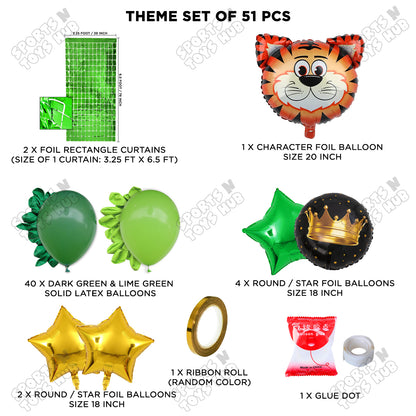 Tiger Animal Character Foil Balloon Set Theme