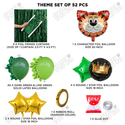 Tiger Animal Character Foil Balloon Set Theme