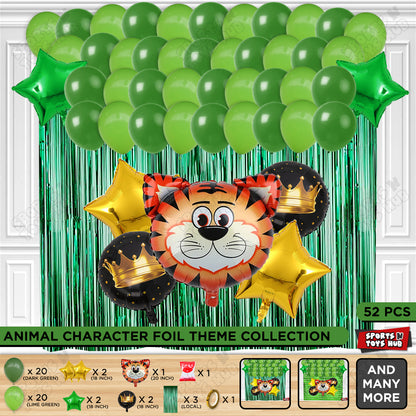 Tiger Animal Character Foil Balloon Set Theme